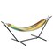 Emma and Oliver Ailani Cotton Two Person Hammock with Space Saving Steel Stand, Premium Carry Bag and Hanging Hardware